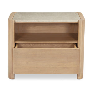   Modern European furniture - Marble Top Oak Nightstand - www.oroa.com | Oroa.com