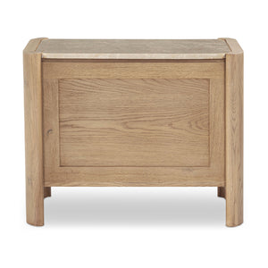   Modern European furniture - Marble Top Oak Nightstand - www.oroa.com | Oroa.com