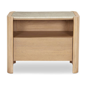   Modern European furniture - Marble Top Oak Nightstand - www.oroa.com | Oroa.com