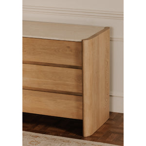   Modern European furniture - Marble Top Oak 6-Drawer Dresser - www.oroa.com | Oroa.com
