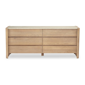   Modern European furniture - Marble Top Oak 6-Drawer Dresser - www.oroa.com | Oroa.com