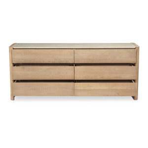   Modern European furniture - Marble Top Oak 6-Drawer Dresser - www.oroa.com | Oroa.com