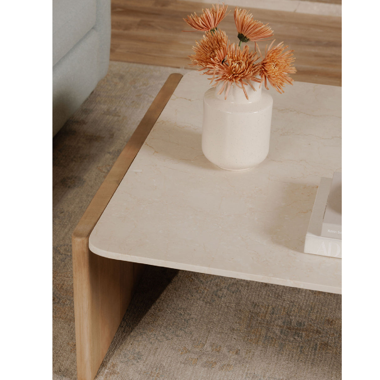   Modern European furniture - Marble Top Oak Coffee Table - www.oroa.com | Oroa.com