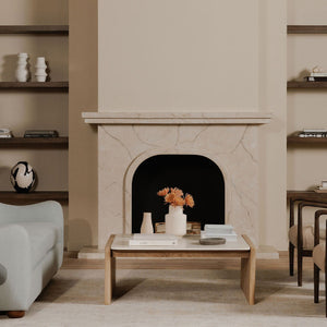   Modern European furniture - Marble Top Oak Coffee Table - www.oroa.com | Oroa.com