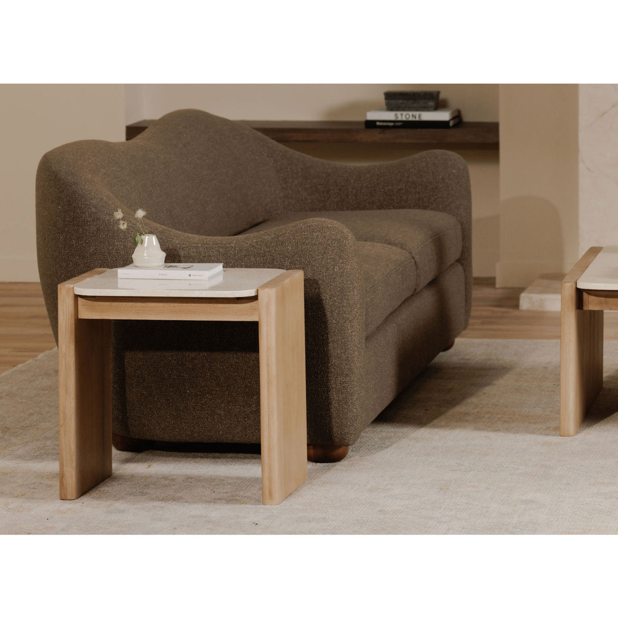   Modern European furniture - Oak-Framed Marble Side Table - www.oroa.com | Oroa.com