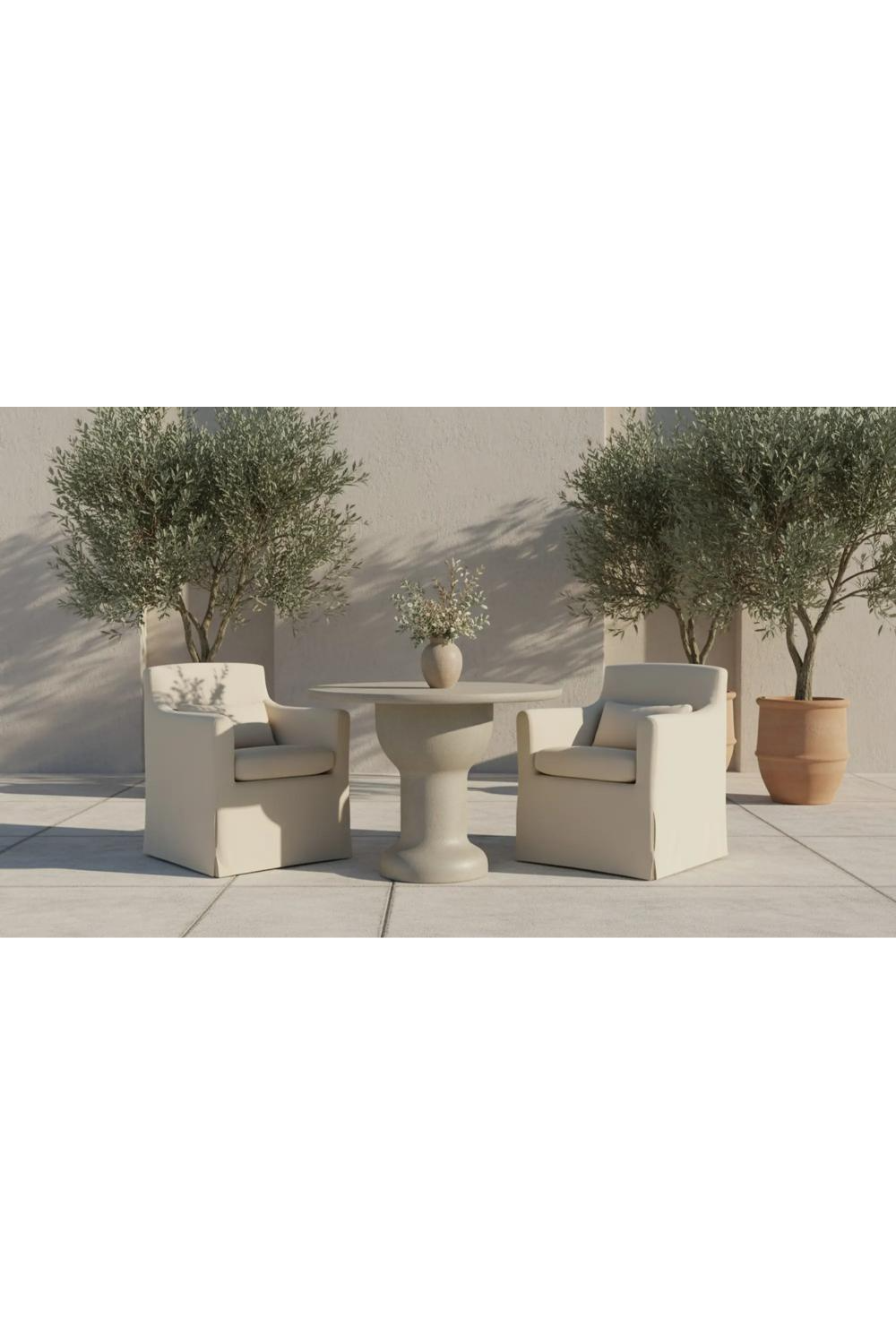   Modern European furniture - Cream Concrete Outdoor Coffee Table - www.oroa.com | Oroa.com