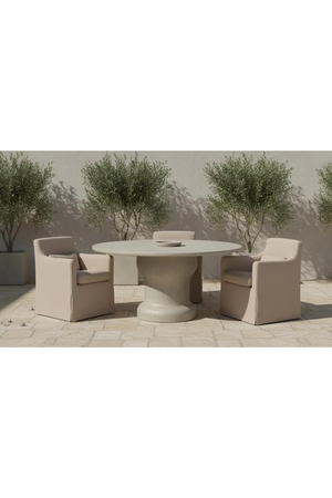   Modern European furniture - Cream Concrete Outdoor Dining Table - www.oroa.com | Oroa.com