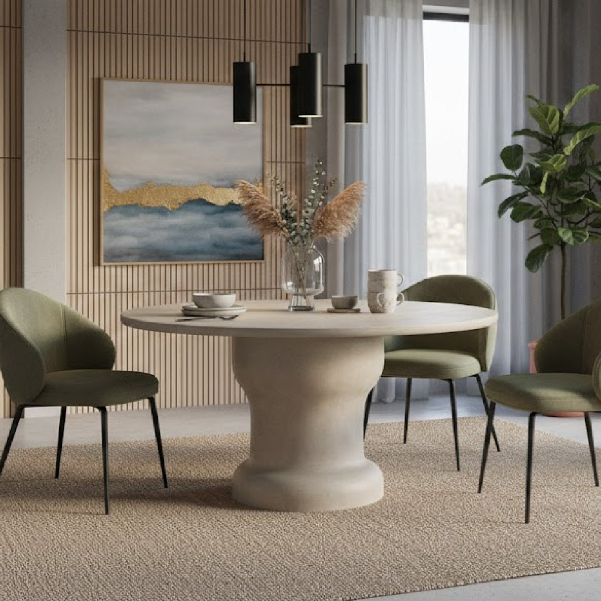   Modern European furniture - Cream Concrete Outdoor Dining Table - www.oroa.com | Oroa.com