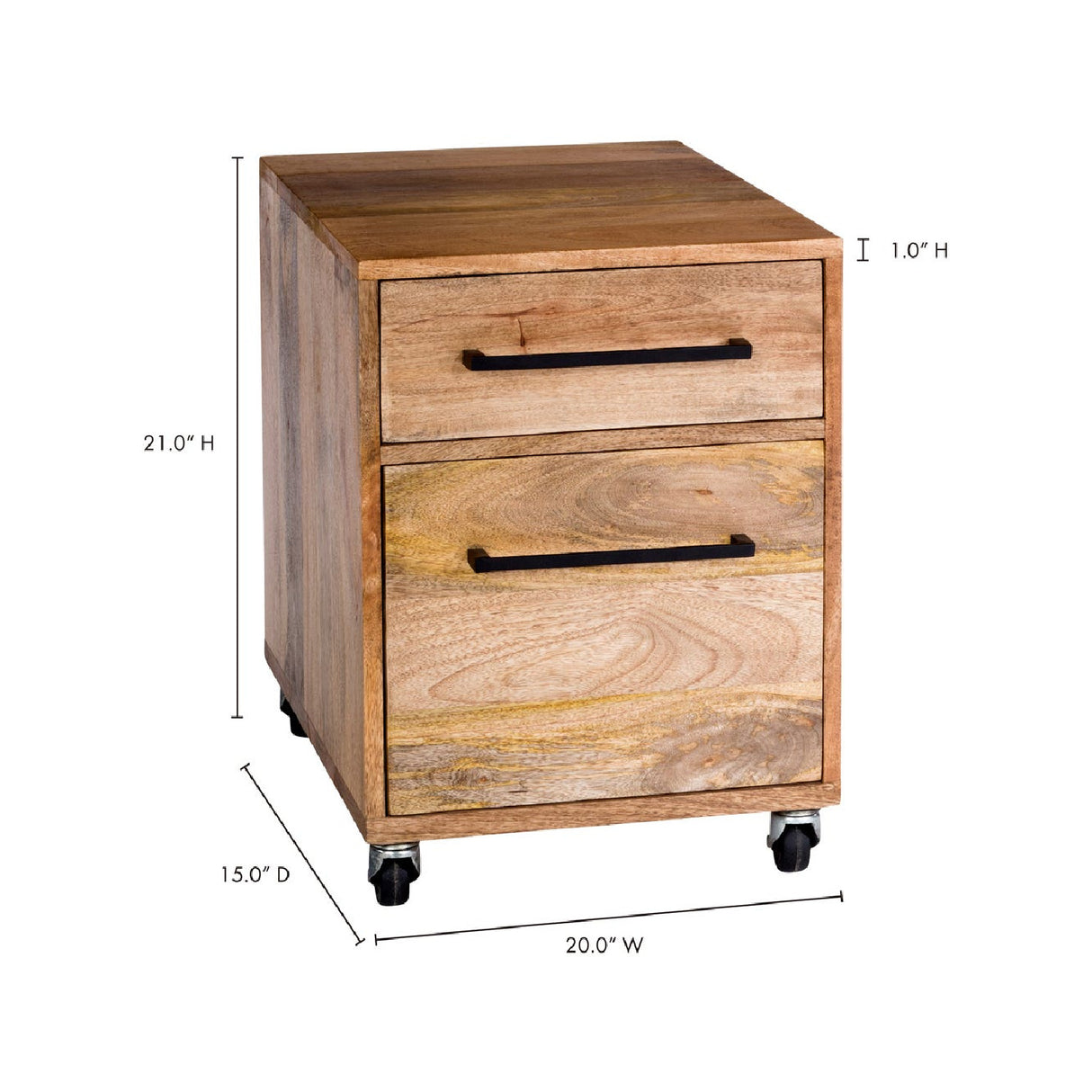   Modern European furniture - Wooden 2-Drawer Mobile Filing Cabinet - www.oroa.com | Oroa.com
