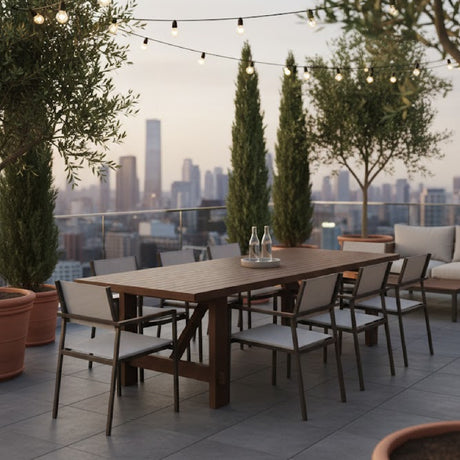   Modern European furniture - Slatted Teak Outdoor Dining Table - www.oroa.com | Oroa.com