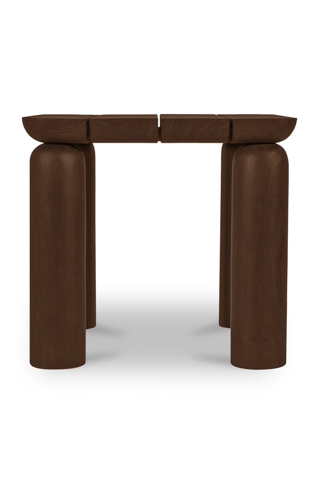 Modern European furniture - Brown Teak Outdoor Side Table - www.oroa.com
