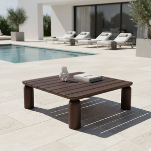   Modern or European furniture - Brown Teak Outdoor Coffee Table - link to oroa.com | Oroa.com
