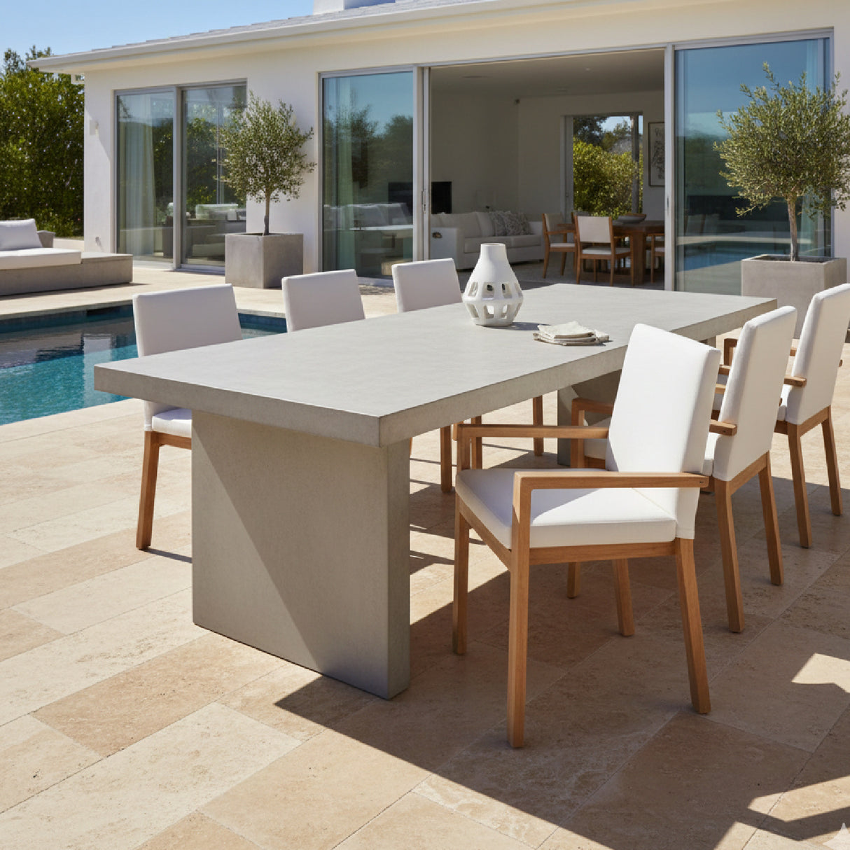   Modern European furniture - White Cushioned Outdoor Dining Chair - www.oroa.com | Oroa.com