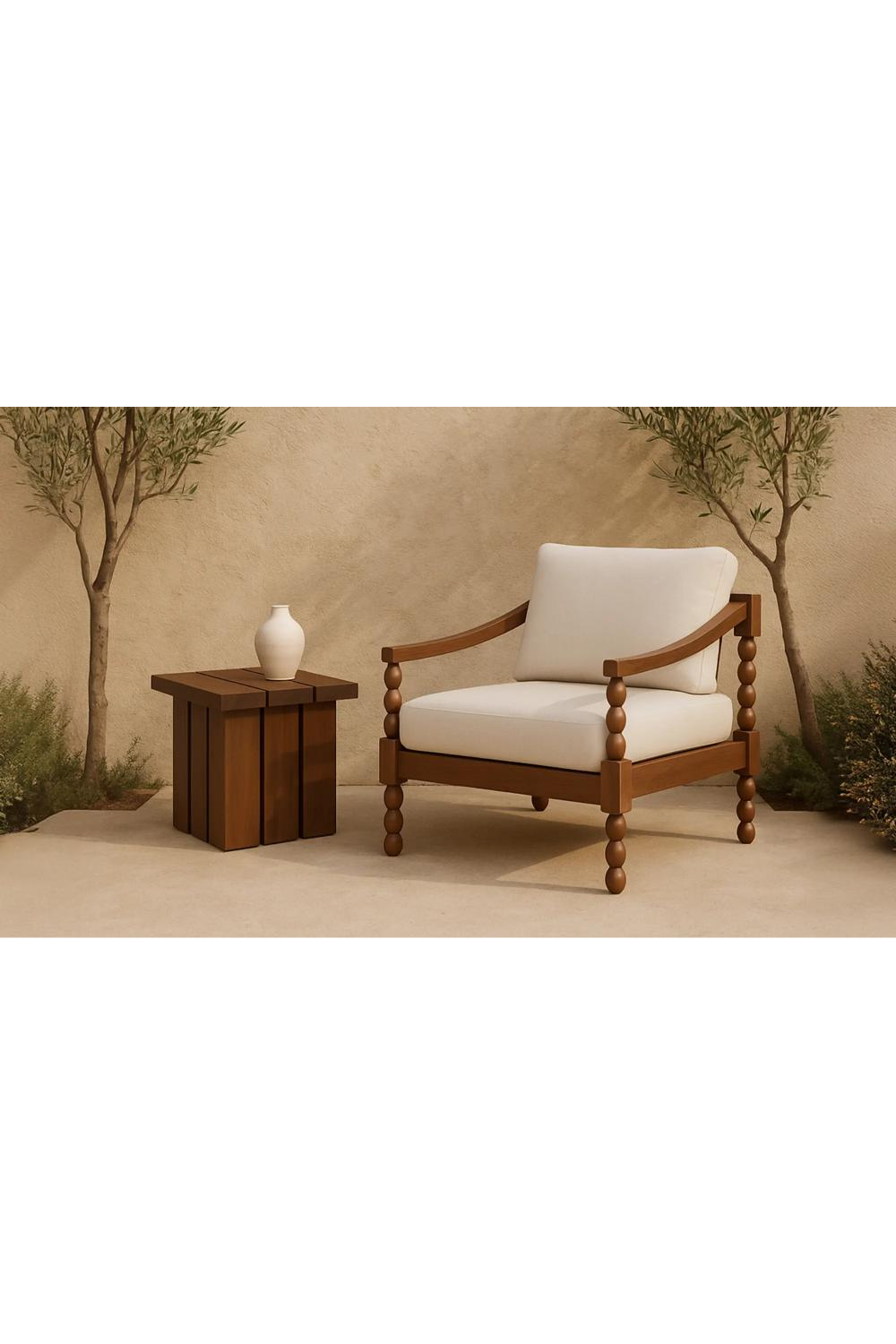   Modern European furniture - Slatted Teak Outdoor Side Table - www.oroa.com | Oroa.com