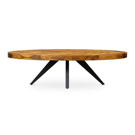   Modern European furniture - Acacia Parquet Oval Coffee Table - www.oroa.com | Oroa.com