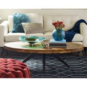   Modern European furniture - Acacia Parquet Oval Coffee Table - www.oroa.com | Oroa.com