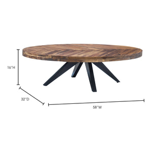   Modern European furniture - Acacia Parquet Oval Coffee Table - www.oroa.com | Oroa.com