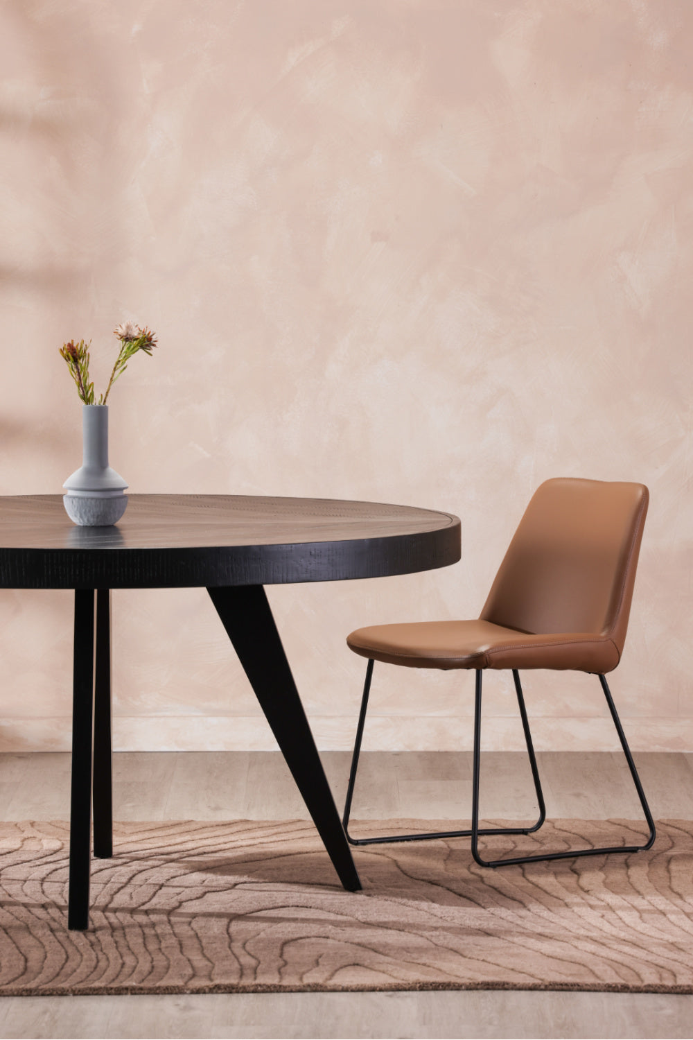   Modern European furniture - Black Acacia Round Dining Table - www.oroa.com | Oroa.com