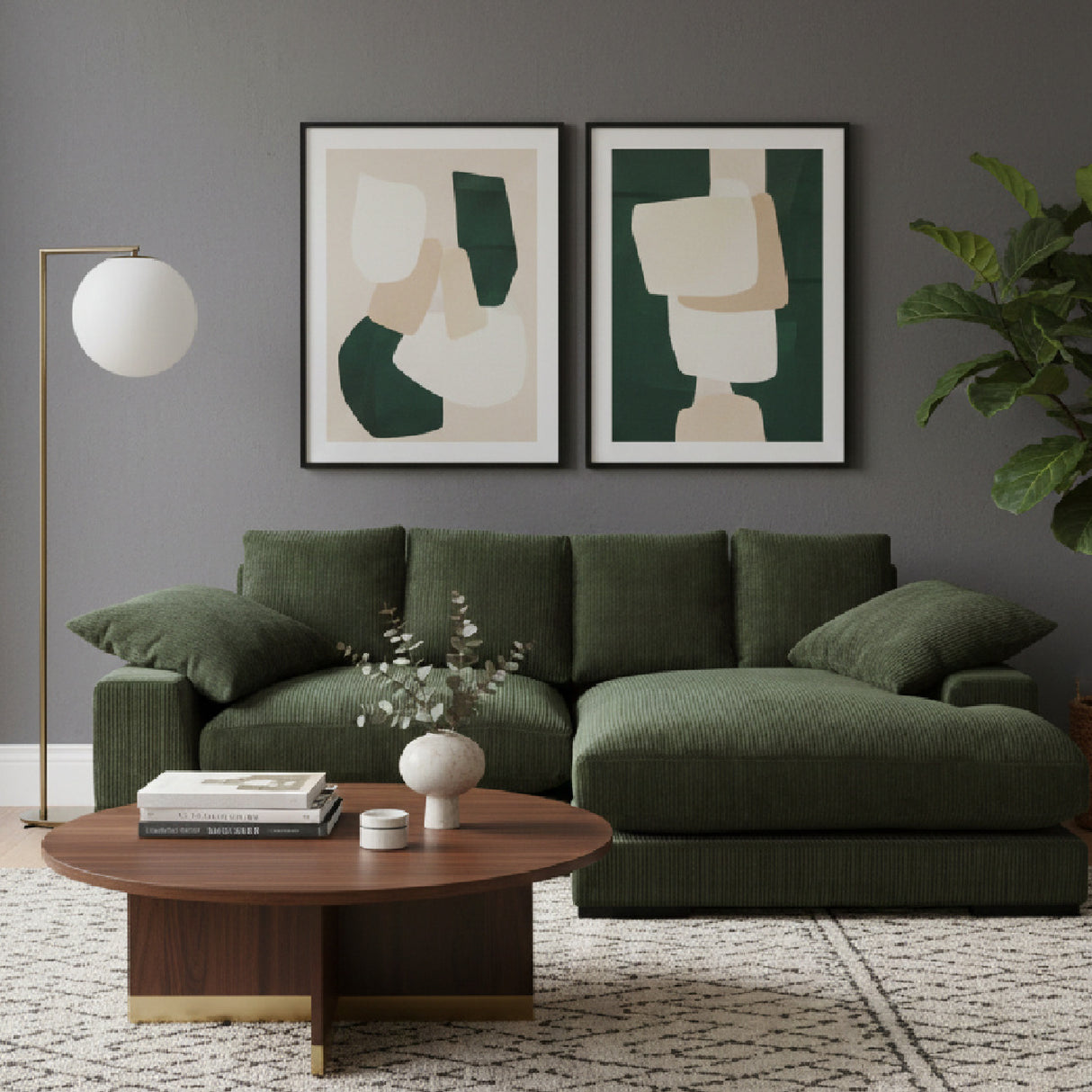   Modern European furniture - Dark Green Sectional Sofa - www.oroa.com | Oroa.com