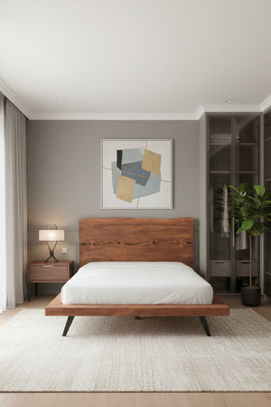   Modern European furniture - Acacia Organic-Edge Headboard Bed - www.oroa.com | Oroa.com