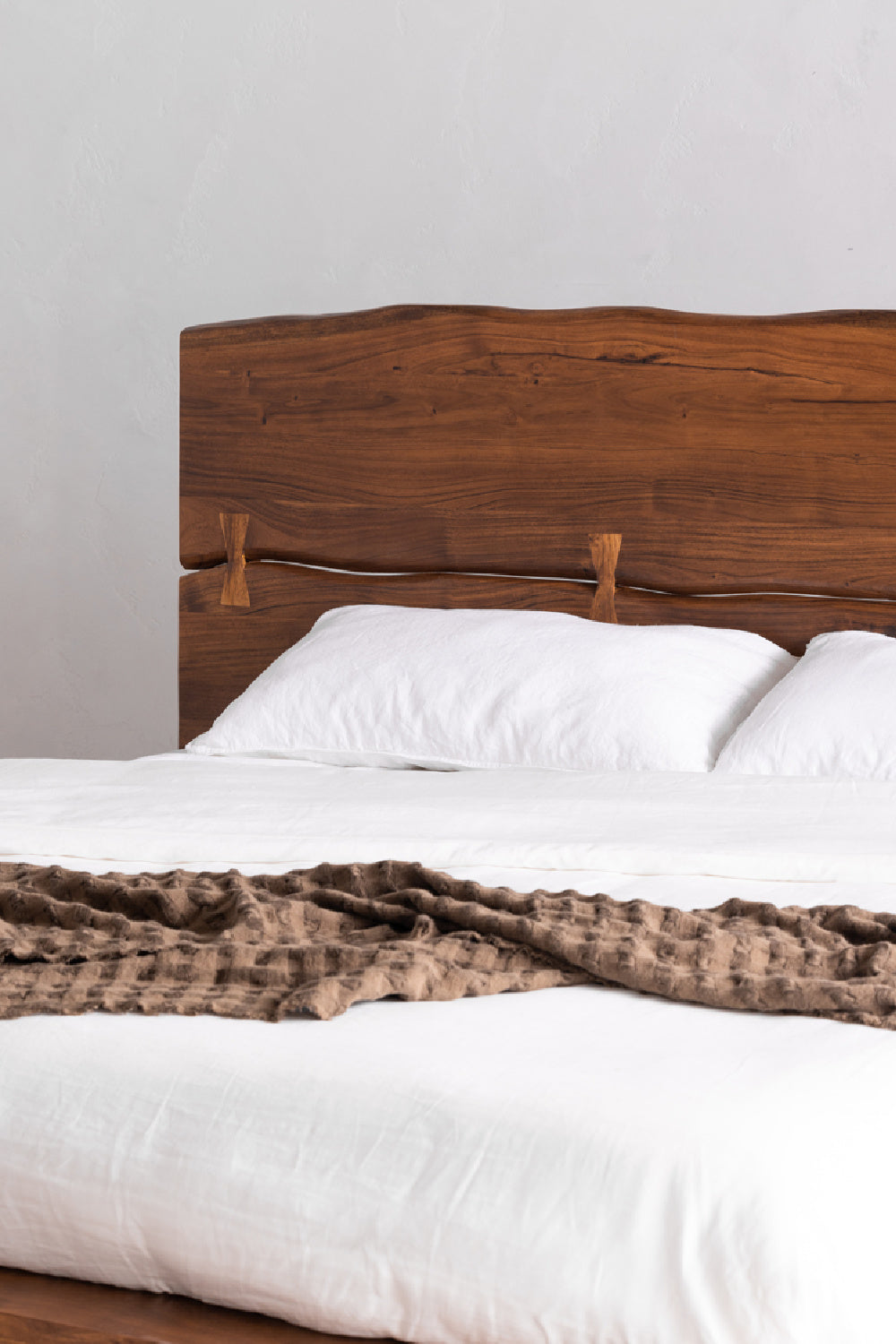   Modern European furniture - Acacia Organic-Edge Headboard Bed - www.oroa.com | Oroa.com