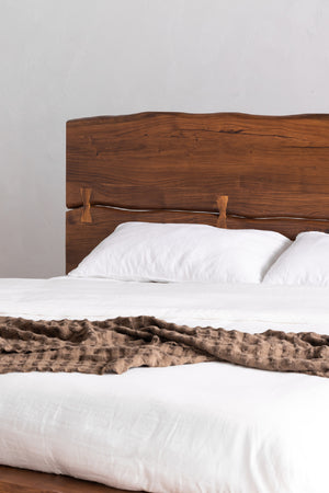   Modern European furniture - Acacia Organic-Edge Headboard Bed - www.oroa.com | Oroa.com