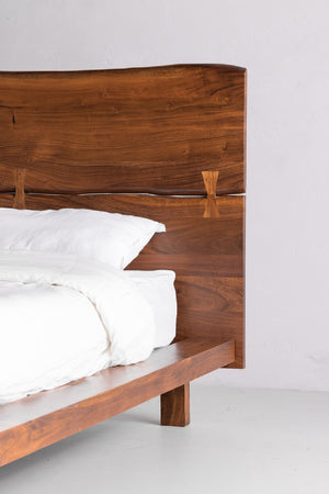   Modern European furniture - Acacia Organic-Edge Headboard Bed - www.oroa.com | Oroa.com