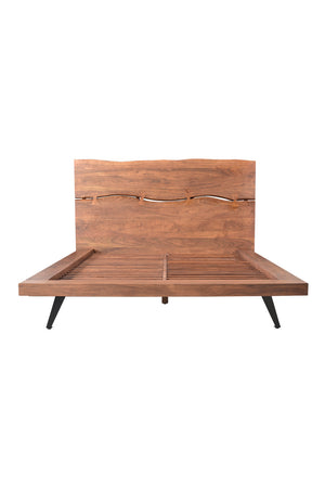   Modern European furniture - Acacia Organic-Edge Headboard Bed - www.oroa.com | Oroa.com