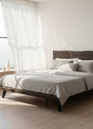   Modern European furniture - Brown Solid Acacia Bed - www.oroa.com | Oroa.com