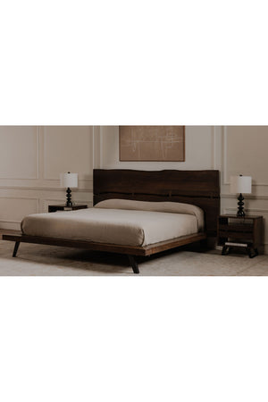   Modern European furniture - Brown Solid Acacia Bed - www.oroa.com | Oroa.com