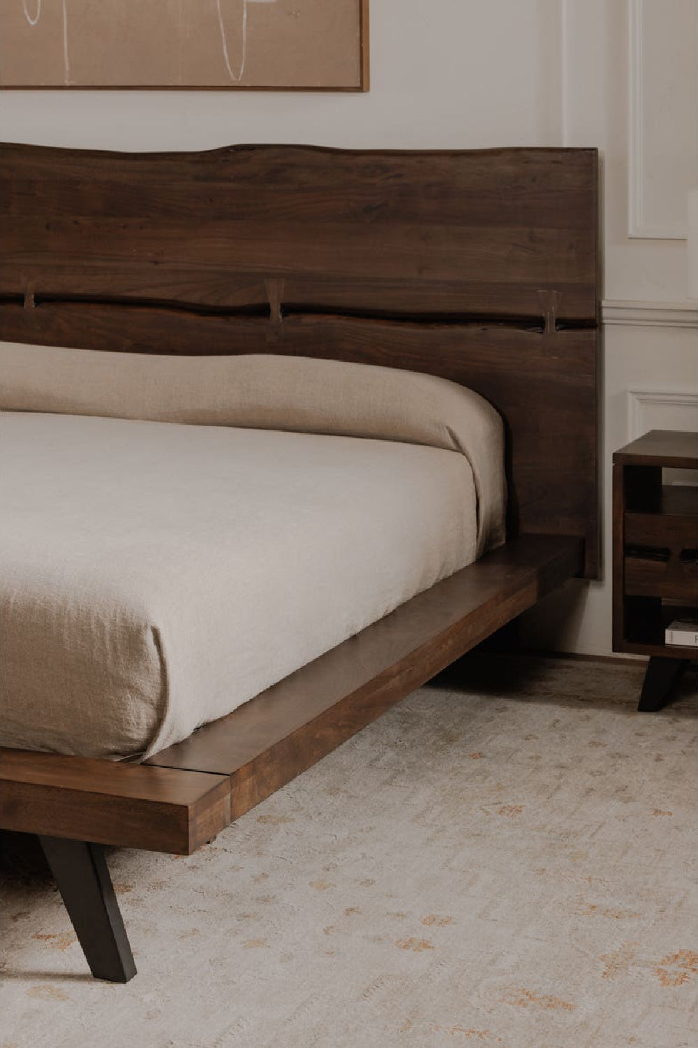   Modern European furniture - Brown Solid Acacia Bed - www.oroa.com | Oroa.com