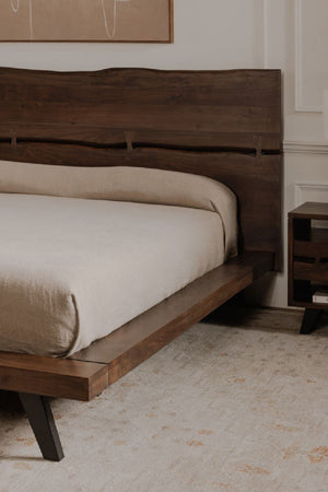   Modern European furniture - Brown Solid Acacia Bed - www.oroa.com | Oroa.com
