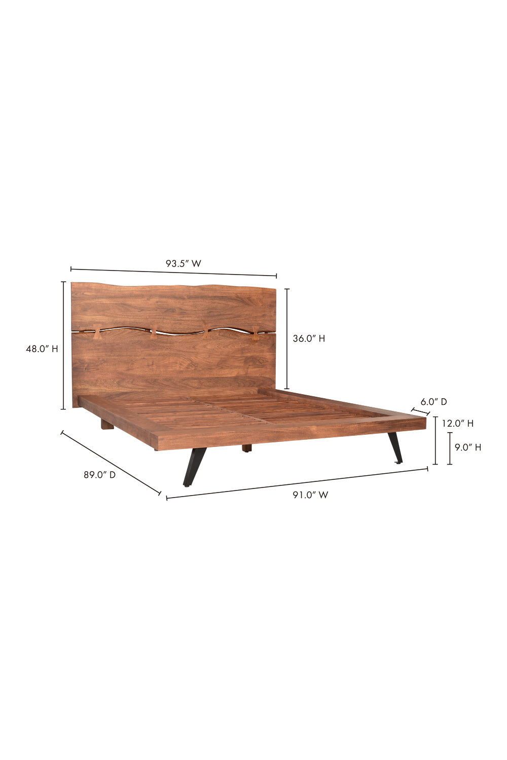   Modern European furniture - Acacia Organic-Edge Headboard Bed - www.oroa.com | Oroa.com