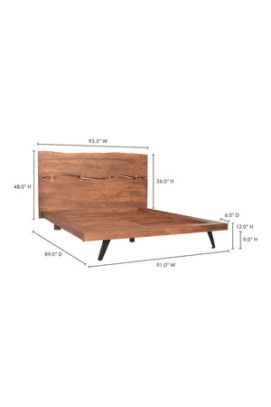   Modern European furniture - Acacia Organic-Edge Headboard Bed - www.oroa.com | Oroa.com