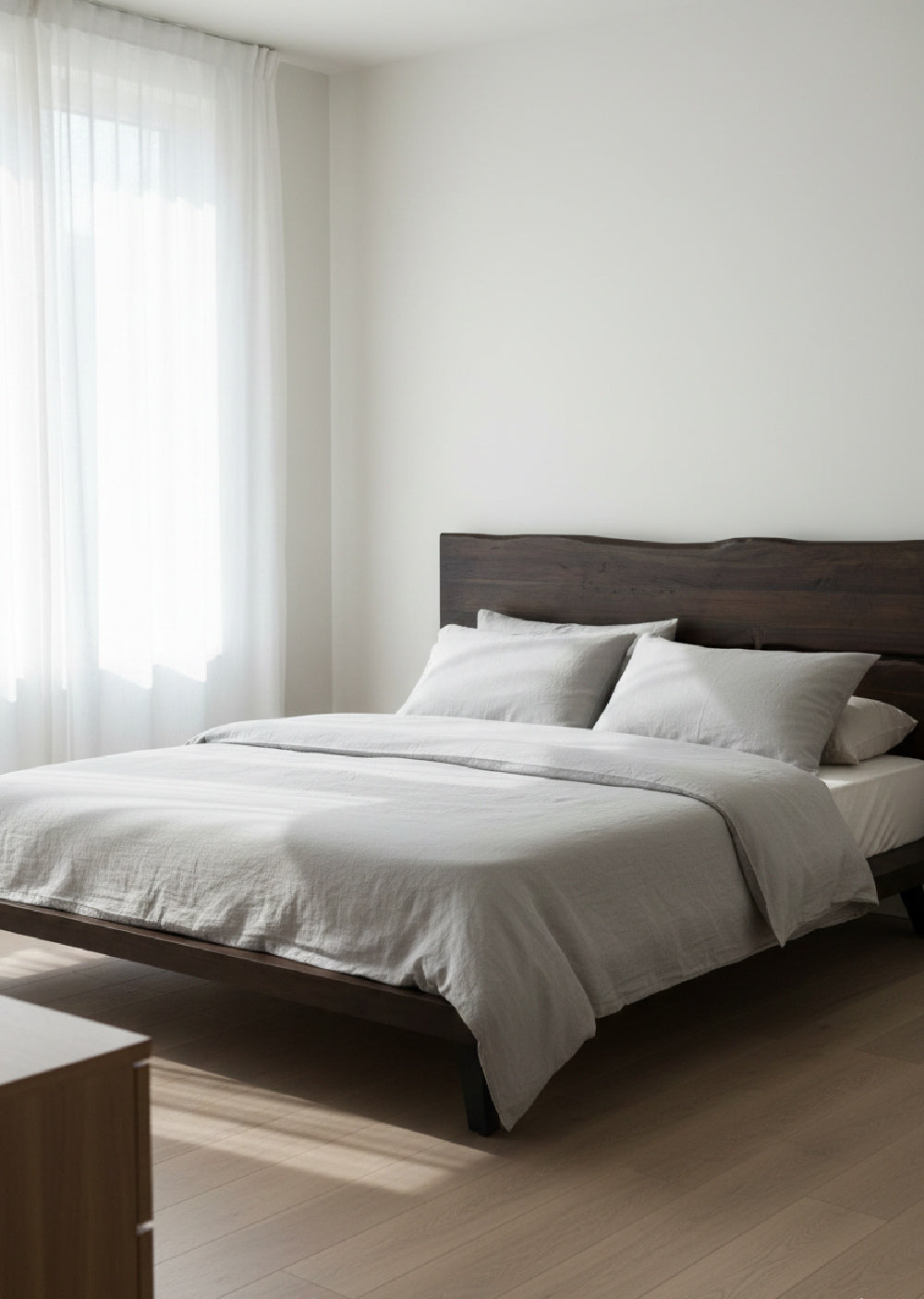   Modern European furniture - Brown Solid Acacia Bed - www.oroa.com | Oroa.com