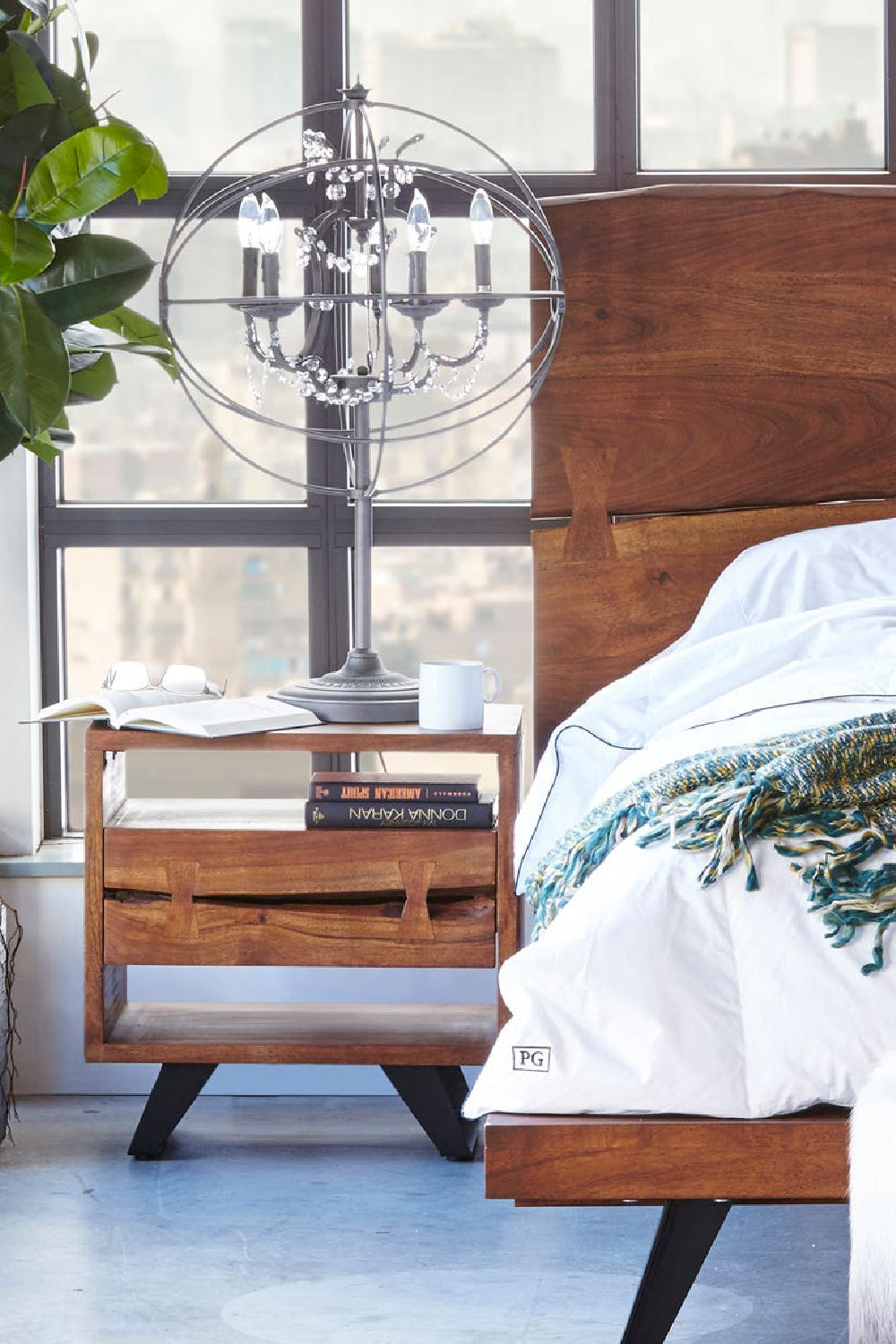   Modern European furniture - Solid Acacia 1-Drawer Nightstand - www.oroa.com | Oroa.com