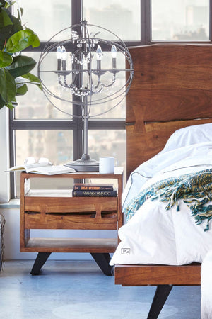   Modern European furniture - Solid Acacia 1-Drawer Nightstand - www.oroa.com | Oroa.com