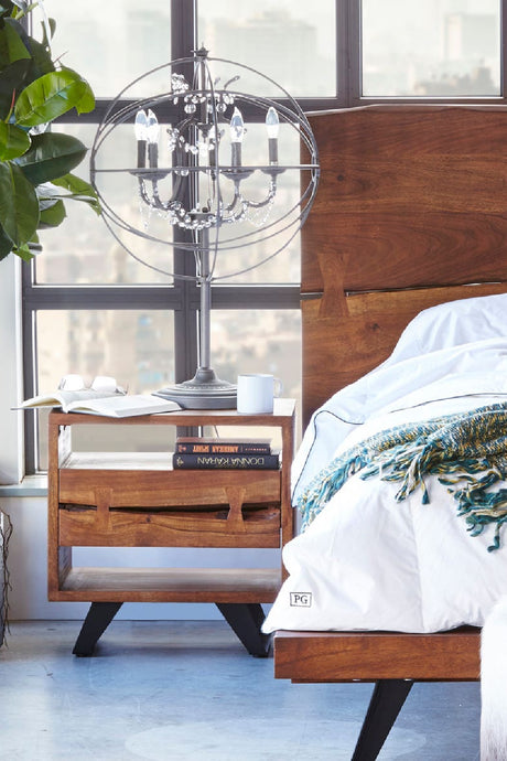   Modern European furniture - Solid Acacia 1-Drawer Nightstand - www.oroa.com | Oroa.com