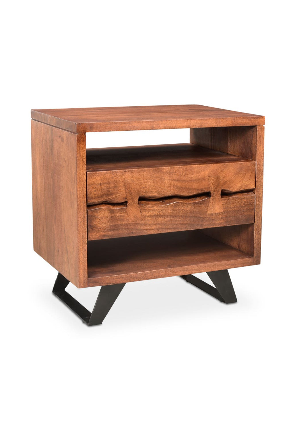   Modern European furniture - Solid Acacia 1-Drawer Nightstand - www.oroa.com | Oroa.com