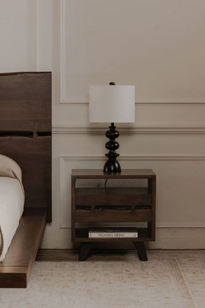   Modern European furniture - Solid Acacia 1-Drawer Nightstand - www.oroa.com | Oroa.com