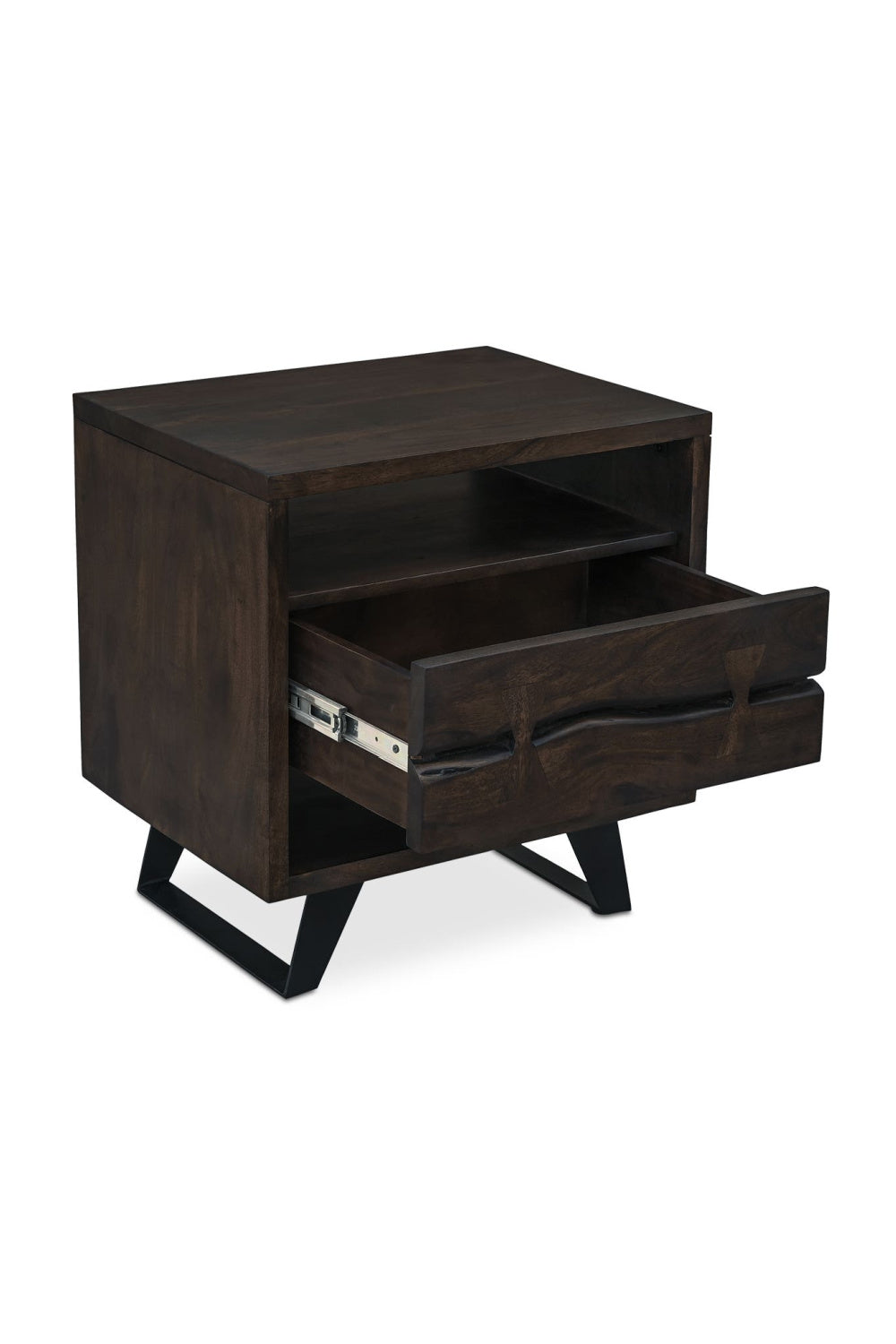   Modern European furniture - Solid Acacia 1-Drawer Nightstand - www.oroa.com | Oroa.com