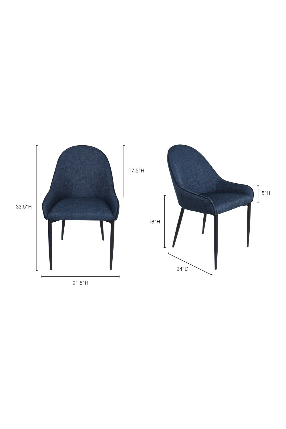   Modern European furniture - Blue Dining Chair Set (2) - www.oroa.com | Oroa.com