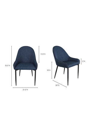   Modern European furniture - Blue Dining Chair Set (2) - www.oroa.com | Oroa.com