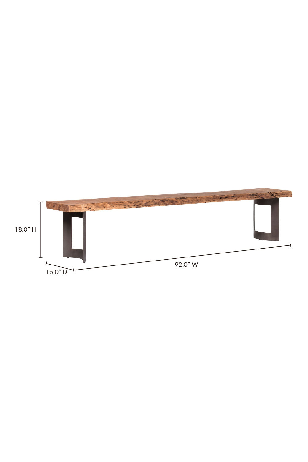   Modern European furniture - Brown Acacia Bench - www.oroa.com | Oroa.com