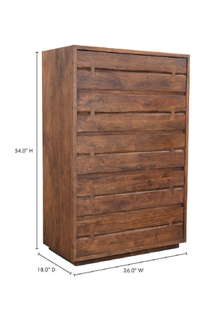   Modern European furniture - Solid Acacia 5-Drawer Chest - www.oroa.com | Oroa.com