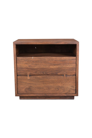   Modern European furniture - Solid Acacia 2-Drawer Nightstand - www.oroa.com | Oroa.com