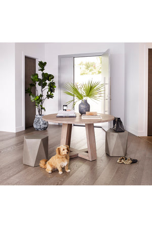   Modern European furniture - Whitewashed Acacia Round Dining Table - www.oroa.com | Oroa.com