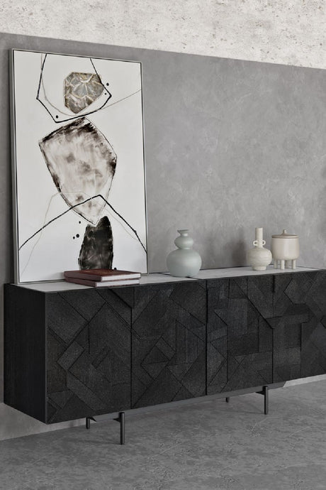   Modern European furniture - Carved Black Mango Wood Sideboard - www.oroa.com | Oroa.com