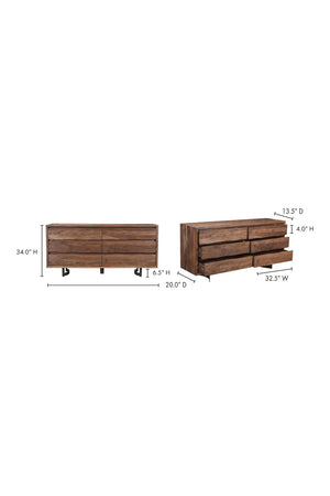   Modern European furniture - Solid Oak 6-Drawer Dresser - www.oroa.com | Oroa.com
