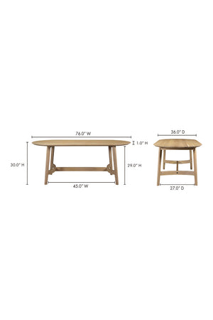   Modern European furniture - Oak Scandinavian Dining Table S - www.oroa.com | Oroa.com